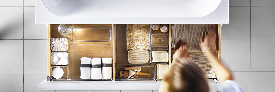 casa pulita ordine bagno - ordine nel cassetto